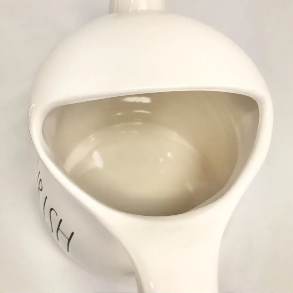 Rae Dunn Nourish White Black Ceramic Watering Can Vase